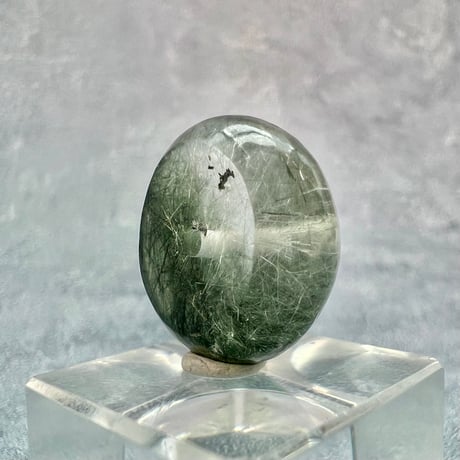 【ガネッシュヒマール産】アクチノライトイン天然ヒマラヤ水晶 タイヤ型ビーズ②/Ganesh Himal Actinolite in Himalayan Quartz Tire beads