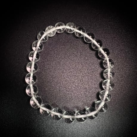 【アンナプルナ産】"手磨き加工"天然ヒマラヤ水晶ブレスレット8mm内径16cm/Annapurna Himalayan Quartz  Bracelet①