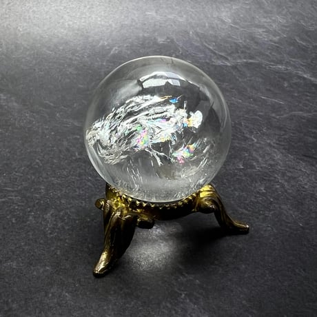 【ガネッシュヒマール産】ナチュラルレインボー天然ヒマラヤ水晶丸玉/Ganesh Himal Natural Rainbow In Himalayan Quartz Sphere