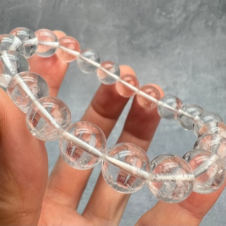 【ガネッシュヒマール産】天然ヒマラヤ水晶ブレスレット 10mm内径17cm/Ganesh Himal Himalayan Quartz Bracelet