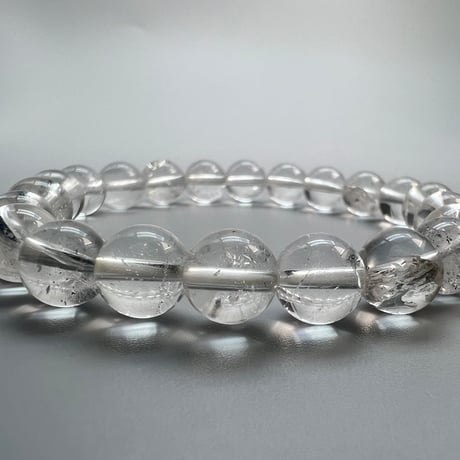 【カイラス産】"手磨き加工"天然ヒマラヤ水晶ブレスレット(8mm内径15cm)/Kailash Himalayan Quartz Bracelet