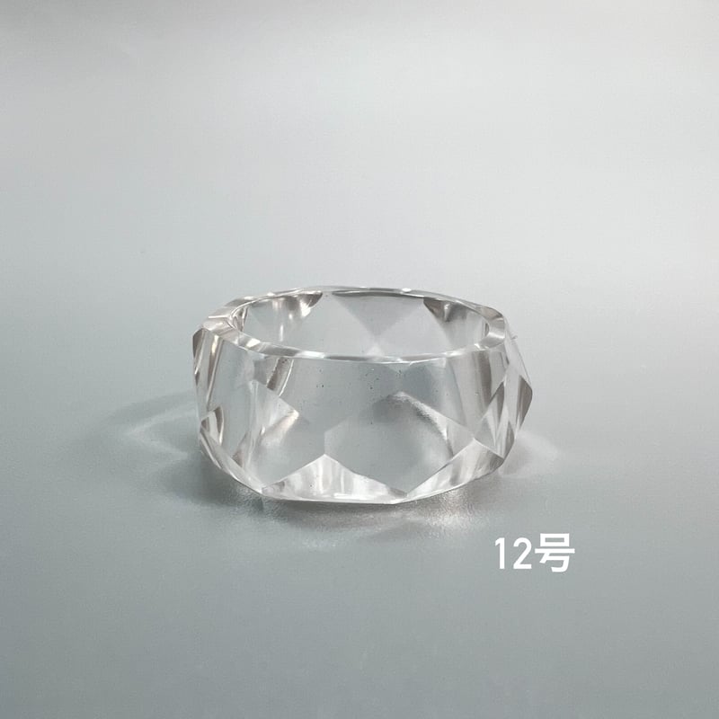 ガネッシュヒマール産】天然ヒマラヤ水晶ファセットリング(12号 ガネッシュヒマール産】天然ヒマラヤ水晶ファセットリング(12号