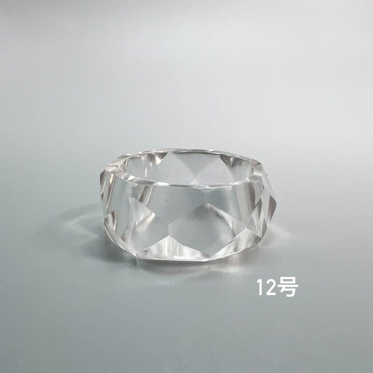 ガネッシュヒマール産】天然ヒマラヤ水晶ファセットリング(12号 ガネッシュヒマール産】天然ヒマラヤ水晶ファセットリング(12号
