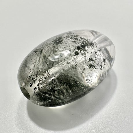 【ガネッシュヒマール産】クローライトイン天然ヒマラヤ水晶オーバルビーズ/Ganesh Himal Chlorite in Himalayan Quartz