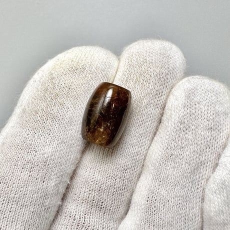 ネパール産ドラバイトトルマリン"手磨き加工"樽型ビーズ/Nepal Dravite Tourmaline Barrel Shaped Beads