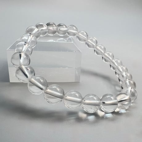 【ハイクオリティー】ガネッシュヒマール産天然ヒマラヤ水晶ブレスレット8mm内径16cm/High Quality Ganesh Himal Himalayan Quartz Bracelet