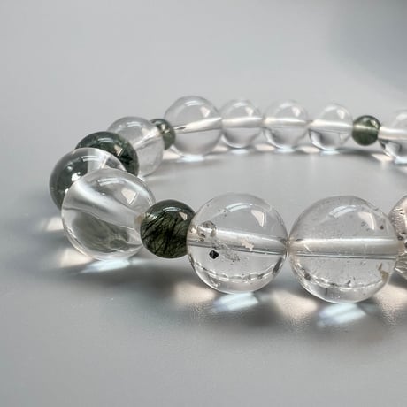 【デザインブレスレット】カイラス×ガネッシュヒマール天然ヒマラヤ水晶デザインブレスレット/Kailash×Ganesh Himal Himalayan Quartz Design Bracelet