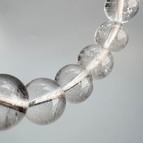 【カイラス産】"手磨き加工"天然ヒマラヤ水晶ブレスレット(8mm内径16cm)/Kailash Himalayan Quartz Bracelet