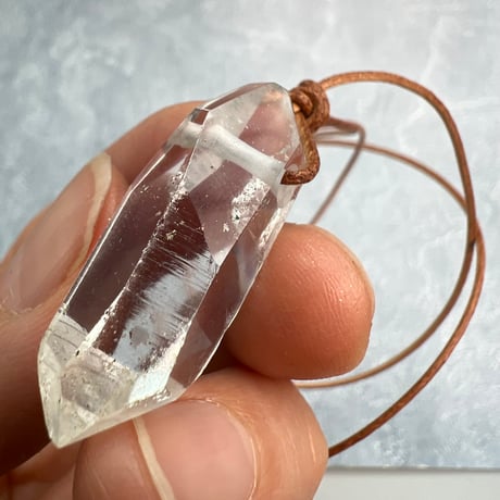 【ガネッシュヒマール産】天然ヒマラヤ水晶ペンダント(ポリッシュ面あり) GaneshHimal Natural Himalayan Quartz Pendant
