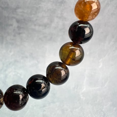 【デザインブレスレット】ネパール産ヒマラヤドラバイト&ハニートルマリン×ガネッシュヒマール/Nepal Himalayan dravite tourmaline×Ganesh Bracelet