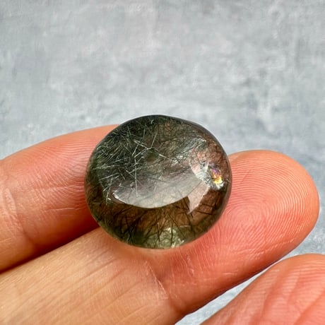 【ガネッシュヒマール産】アクチノライトイン天然ヒマラヤ水晶 タイヤ型ビーズ①/Ganesh Himal Actinolite in Himalayan Quartz Tire beads