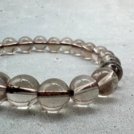 【ガウリシャンカール産】"手磨き加工"天然ヒマラヤスモーキークォーツブレスレット8mm内径15/Gaurishankar Himalayan Smoky Quartz Bracelet