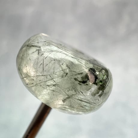 【ガネッシュヒマール産】アクチノライトイン天然ヒマラヤ水晶 タイヤ型ビーズ⑥/Ganesh Himal Actinolite in Himalayan Quartz Tire beads