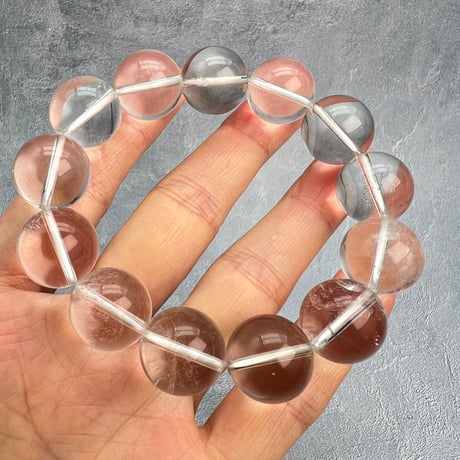【カイラス産】"手磨き"天然ヒマラヤ水晶 ブレスレット16mm内径16cm/Kailash Himalayan Quartz Bracelet