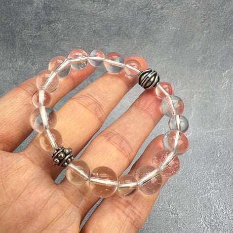 【ガネッシュヒマール産】天然ヒマラヤ水晶デザインブレスレット/Ganesh Himal Himalayan Quartz Design Bracelet