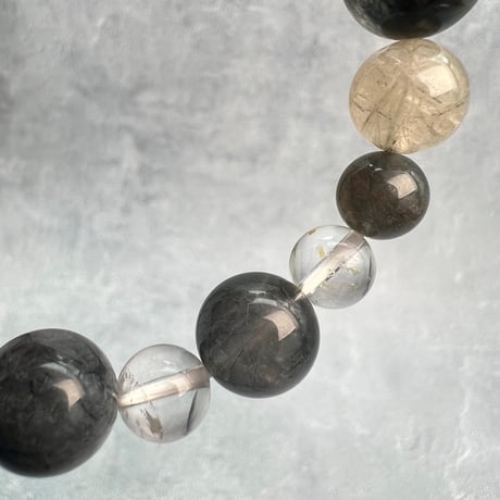 【デザインブレスレット】ガネッシュヒマール×カイラス天然ヒマラヤ水晶デザインブレスレット/Ganesh Himal×Kailash Himalayan Quartz Design Bracelet