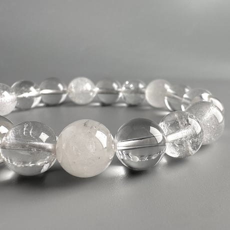 【カイラス産】"手磨き"天然ヒマラヤ水晶ブレスレット/Kailash Himalayan Quartz Bracelet