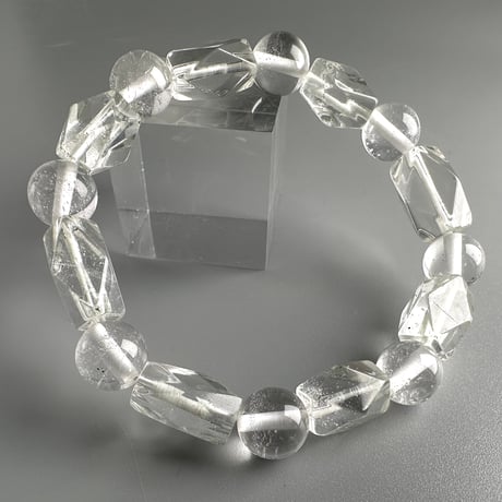 【デザインブレスレット】カイラス産＋アンナプルナ産"手磨き加工"天然ヒマラヤ水晶/Kailash + Annapurna Himalayan Quartz  Design Bracelet