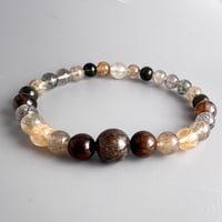 【デザインブレスレット】ガネッシュヒマール産アクチノライトイン天然ヒマラヤ水晶/Ganesh Himal Actinolite in Himalayan Quartz