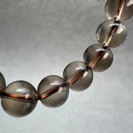 ハイクオリティ【ガウリシャンカール産】天然ヒマラヤスモーキークォーツブレスレット(8mm内径17cm)/Gaurishankar Himalayan Smoky Quartz Bracelet
