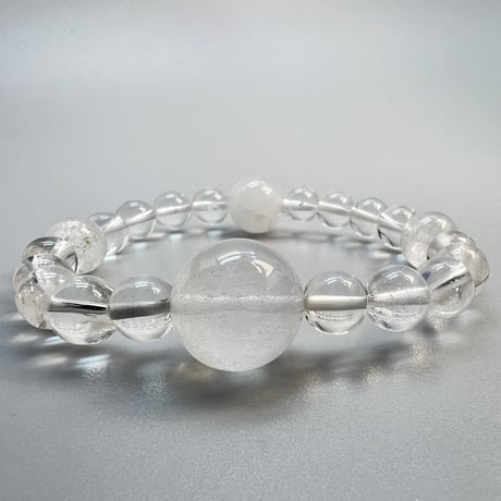 【デザインブレスレット】"手磨き加工"カイラス産天然ヒマラヤ水晶/Kailash Himalayan Quartz Design Bracelet