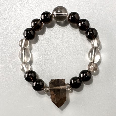 ガウリシャンカール産天然ヒマラヤスモーキークォーツ デザインブレスレット④ Gaurishankar SmokyQuartz Design Bracelet