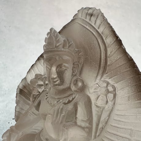 【ガウリシャンカール産】天然ヒマラヤスモーキークォーツ "グリーンターラ"仏像/Gaurishankar HimalayanSmoky "Green Tara"Statue
