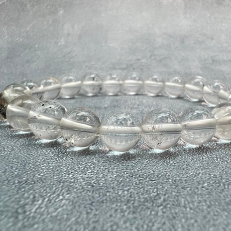 【ガネッシュヒマール産】天然ヒマラヤ水晶ブレスレット8mm内径15cm①/Ganesh Himal Himalayan Quartz Bracelet