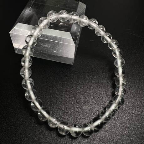 【アンナプルナ産】"手磨き加工"天然ヒマラヤ水晶ブレスレット6mm内径17cm/Annapurna Himalayan Quartz  Bracelet