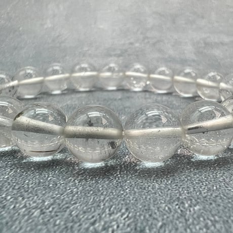 【ガネッシュヒマール産】天然ヒマラヤ水晶ブレスレット9.6~10.3mm内径17.5cm/Ganesh Himal Himalayan Quartz Bracelet