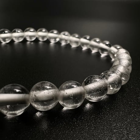 【アンナプルナ産】"手磨き加工"天然ヒマラヤ水晶ブレスレット6mm内径17cm/Annapurna Himalayan Quartz  Bracelet