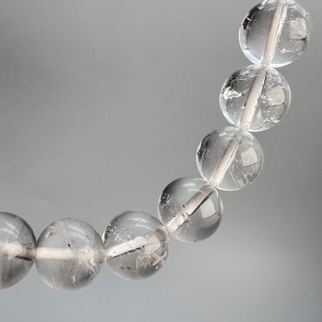 【カイラス産】"手磨き加工"天然ヒマラヤ水晶ブレスレット(10mm内径17cm)②/Kailash Himalayan Quartz Bracelet