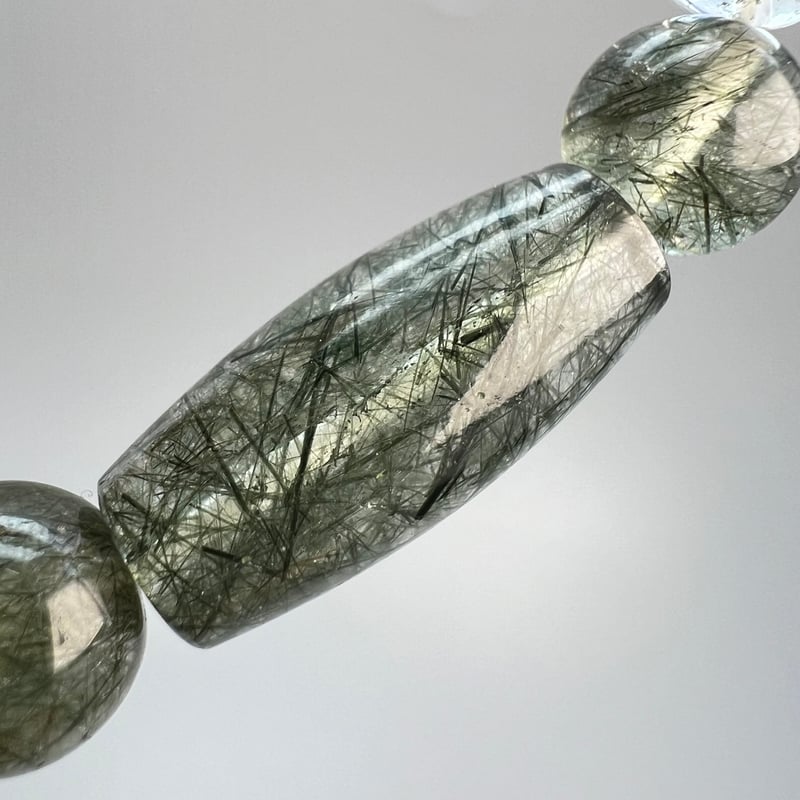 ガネッシュヒマール ラパ産 アクチノライトインクオーツリング 7〜8号