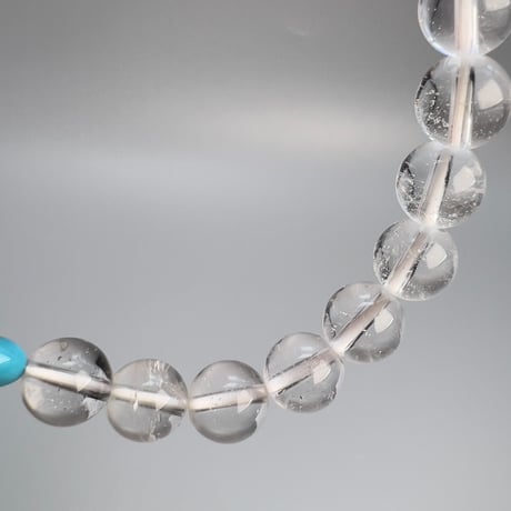 【デザインブレスレット】アリゾナターコイズ×天然ヒマラヤ水晶/Arizona Turquoise×Himalayan Quartz Design Bracelet