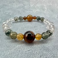 【デザインブレスレット】ネパール産ヒマラヤドラバイト&ハニートルマリン×ガネッシュヒマール/Nepal Himalayan Tourmaline×Ganesh Bracele