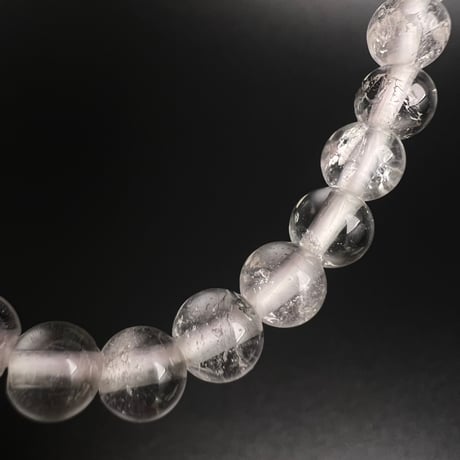 【アンナプルナ産】"手磨き加工"天然ヒマラヤ水晶ブレスレット6mm内径16.5cm/Annapurna Himalayan Quartz  Bracelet