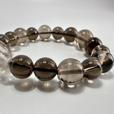 ガウリシャンカール産天然ヒマラヤスモーキークォーツ デザインブレスレット⑪ Gaurishankar SmokyQuartz Design Bracelet