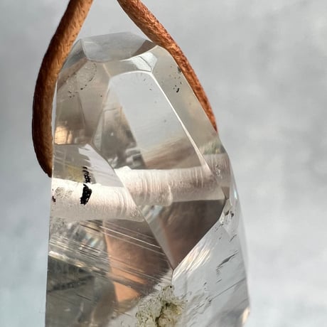 【ガネッシュヒマール産】天然ヒマラヤ水晶ペンダント(ポリッシュ面有)❶/GaneshHimal Natural Himalayan Quartz Pendant
