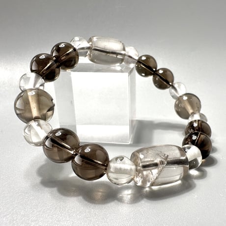 ガウリシャンカール産天然ヒマラヤスモーキークォーツ デザインブレスレット⑤ Gaurishankar SmokyQuartz Design Bracelet
