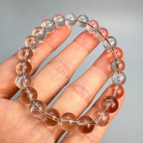 【ガウリシャンカール産】"手磨き加工"天然ヒマラヤスモーキークォーツブレスレット(9mm内径18cm)②/Gaurishankar Himalayan Smoky Quartz Bracelet
