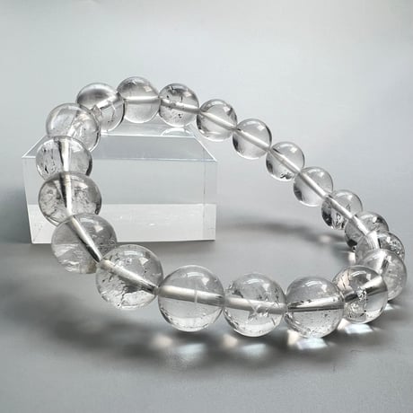 【カイラス産】"手磨き加工"天然ヒマラヤ水晶ブレスレット(10mm内径17cm)②/Kailash Himalayan Quartz Bracelet