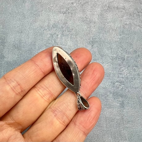 【ガウリシャンカール産】天然ヒマラヤスモーキークォーツ シルバー925ペンダントトップ/GauriShankar Smoky Quartz Silver925 Pendant Top
