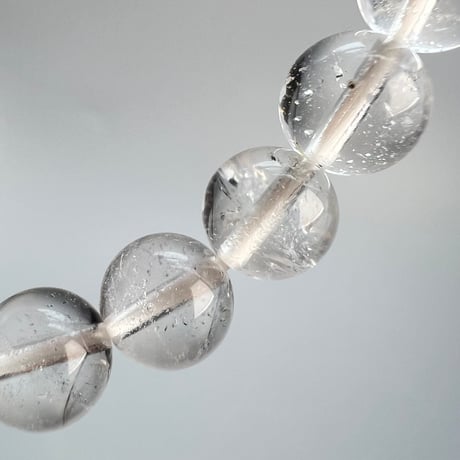 【カイラス産】"手磨き加工"天然ヒマラヤ水晶ブレスレット(8mm内径16cm)/Kailash Himalayan Quartz Bracelet