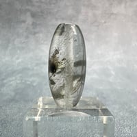 【ガネッシュヒマール産】アクチノライト&クローライトイン天然ヒマラヤ水晶 樽型ビーズ/Ganesh Himal Actinolite&Chlorite in barrel beads
