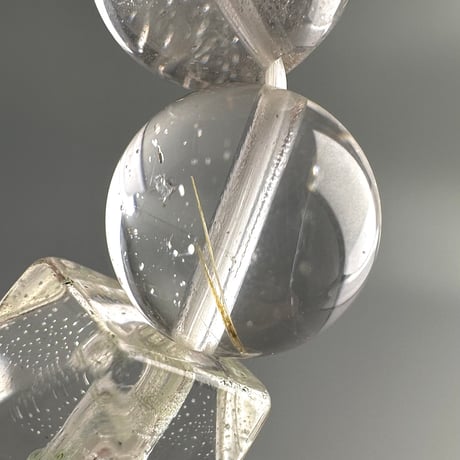 カイラス産"手磨き"天然ヒマラヤ水晶デザインブレスレット/Kailash Himalayan Quartz Design Bracelet