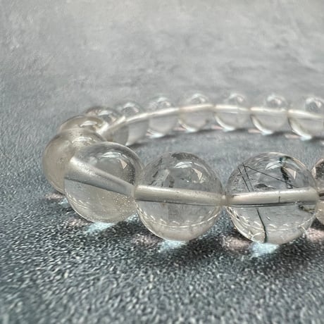 【ガネッシュヒマール産】天然ヒマラヤ水晶ブレスレット10mm内径15cm/Ganesh Himal Himalayan Quartz Bracelet