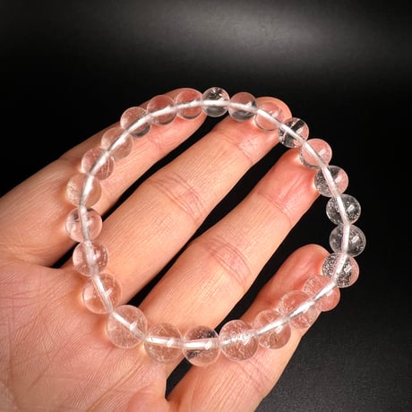 【アンナプルナ産】"手磨き加工"天然ヒマラヤ水晶ブレスレット8mm内径17cm/Annapurna Himalayan Quartz  Bracelet