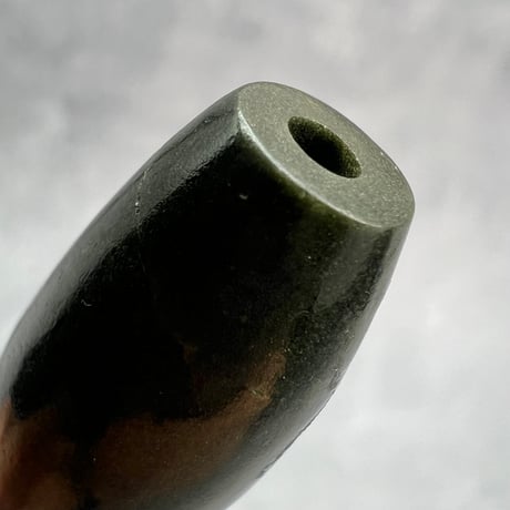 【ガネッシュヒマール産】クローライトイン天然ヒマラヤ水晶 樽型ビーズ⑩/Ganesh Himal Chlorite in Himalayan Quartz barrel beads