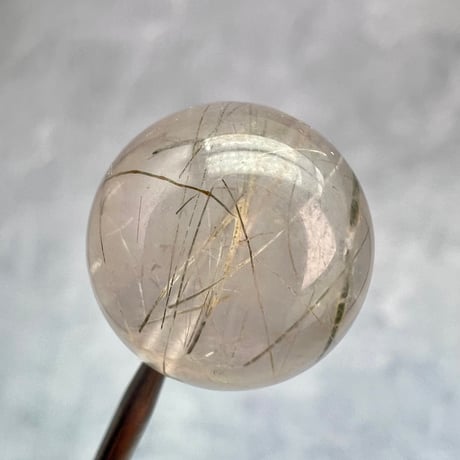 【ガネッシュヒマール産】アクチノライトイン天然ヒマラヤ水晶ビーズ⑤/Ganesh Himal Actinolite in Himalayan Quartz beads