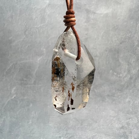 【ガネッシュヒマール産】天然ヒマラヤ水晶ペンダント(ポリッシュ面有)❹/GaneshHimal Natural Himalayan Quartz Pendant